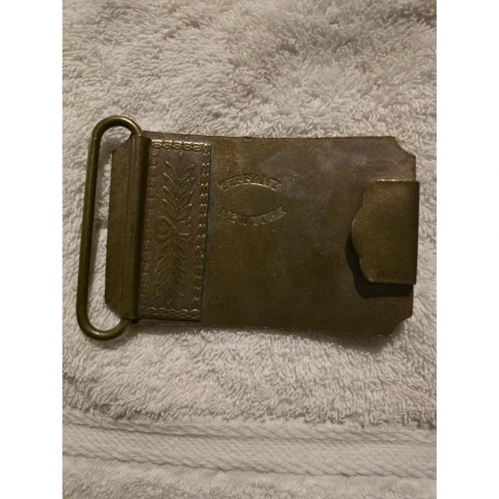 Vintage Wells Fargo Brass Belt Buckle Henry Wells William Fargo 1852 Tiffany 7